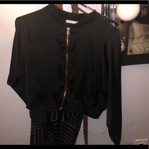 ZARA SATIN CROP BOMBER LARGE